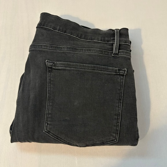 FRAME Denim Women's 34 Le Skinny de Jeanne Dark Grey Wash Jeans Frayed Hem - Picture 1 of 10